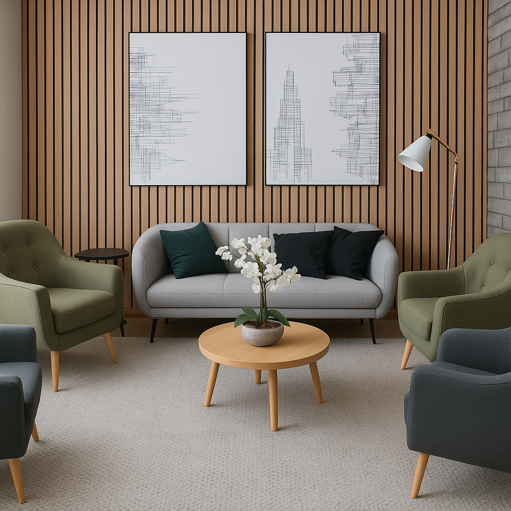 Panel Haus Premium Wide Slat 3-sided Wood Veneer Oak Acoustic Wall Panel  - 240cm x 30cm (2 pack)